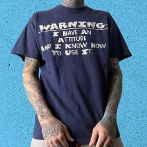 Vintage ironic humor t shirt delta pro tagged men’s XL navy